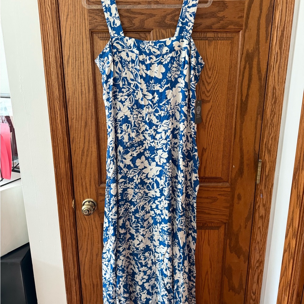 Vince Camuto Blue and White Floral Maxi Dress